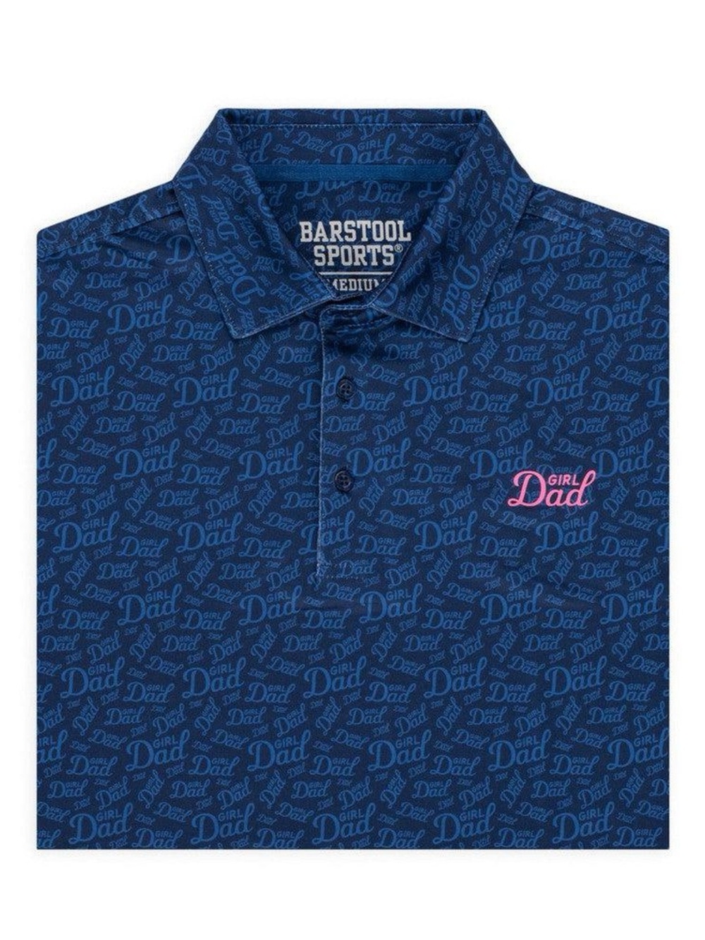 Barstool Sports Men's Blue 'Girl Dad' Performance Polo